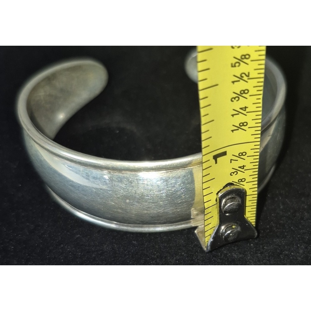 Sterling Silver 925 Thai Stamped Cuff Bracelet 20 grams - Picture 6 of 7